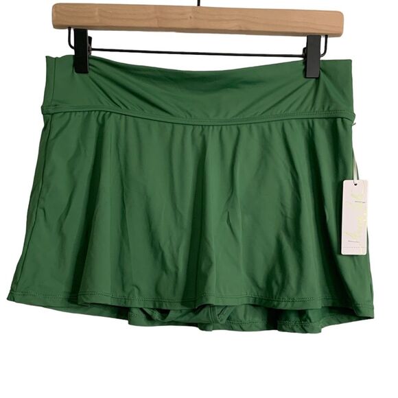 NWT Anne Cole Soft Band Skirted Swim Bottom in Moss green. Size X-LARGE - Picture 5 of 9